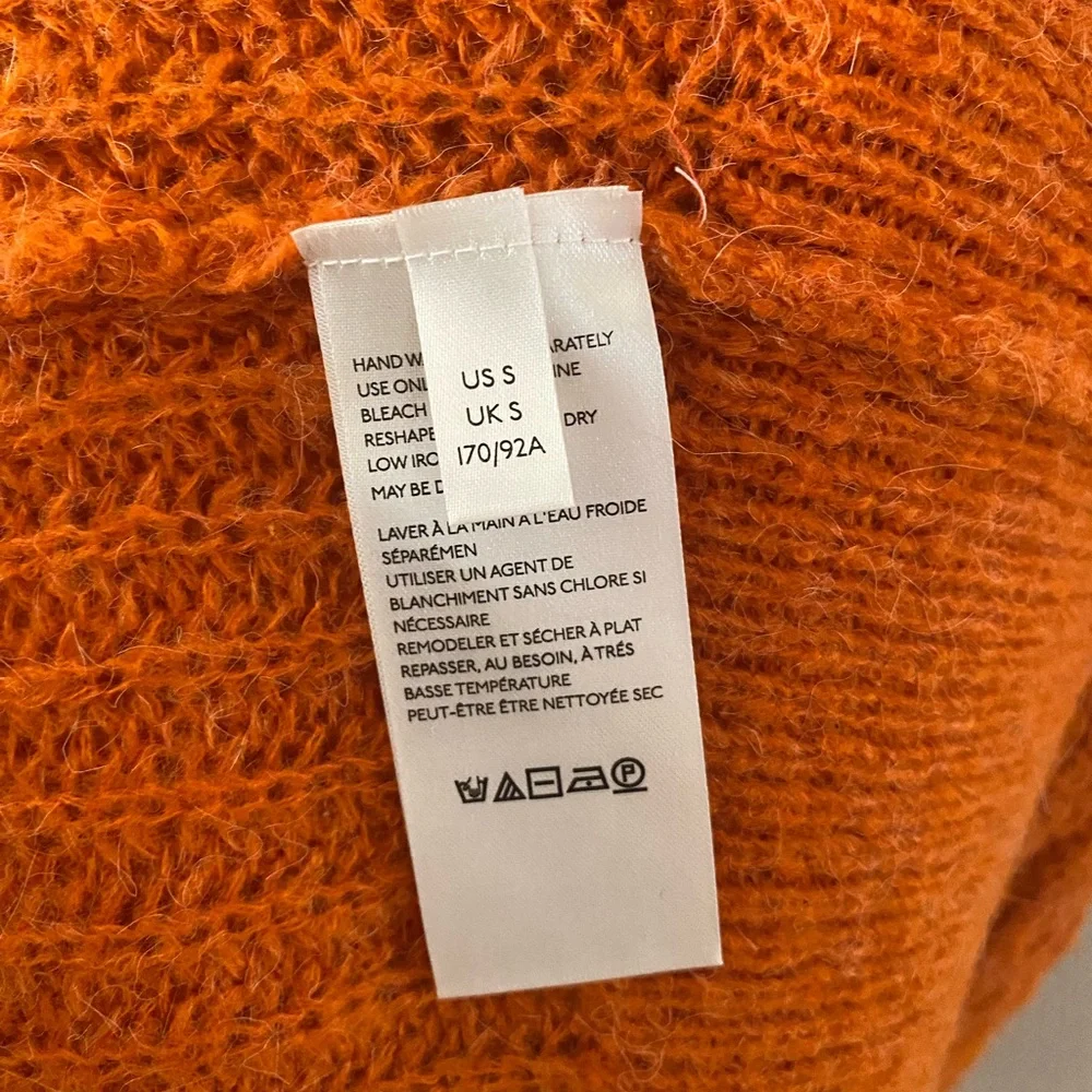 NWOT Free People orange long Longline silhouette cardigan sweater size S